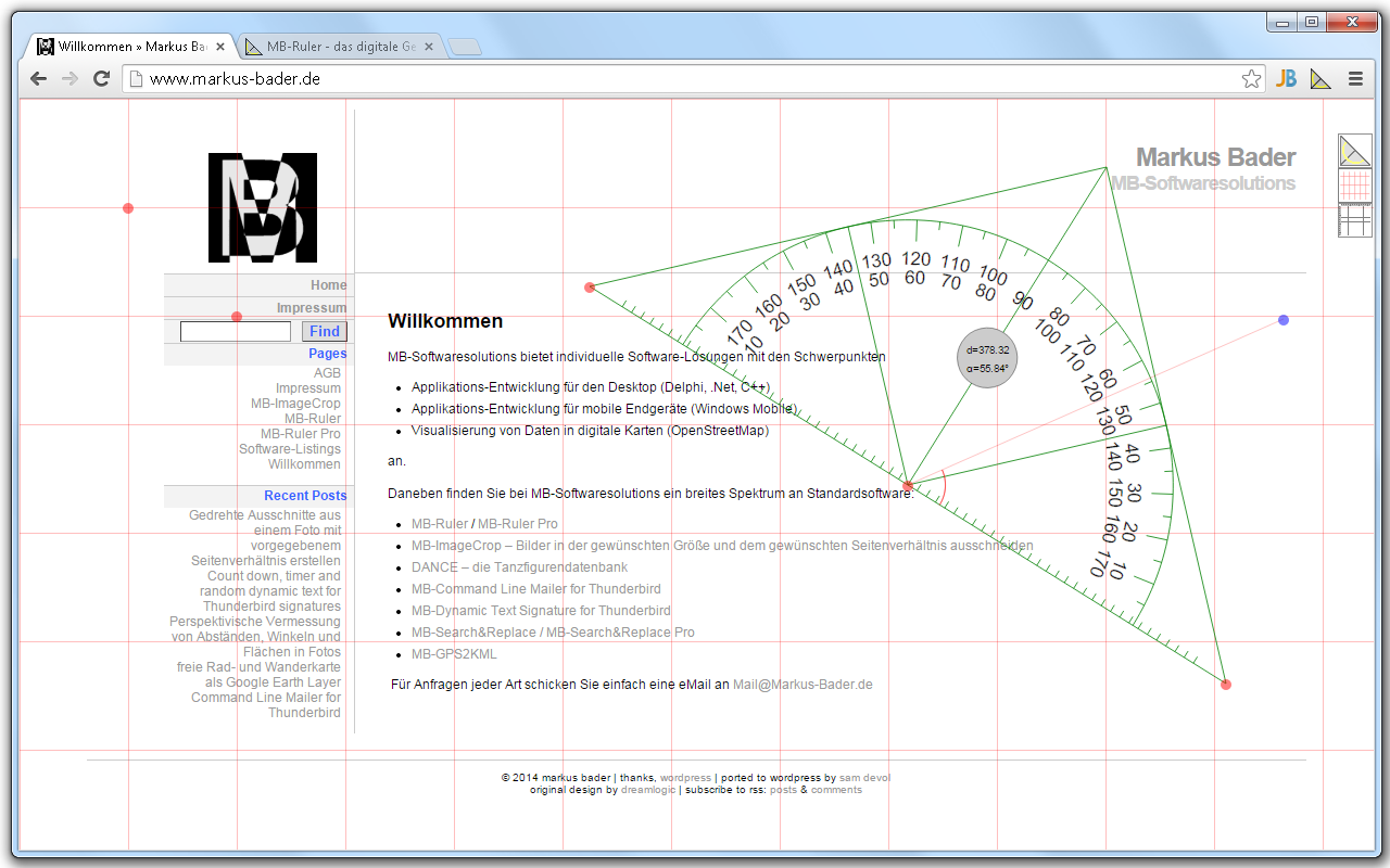 MBRuler the triangular screen ruler